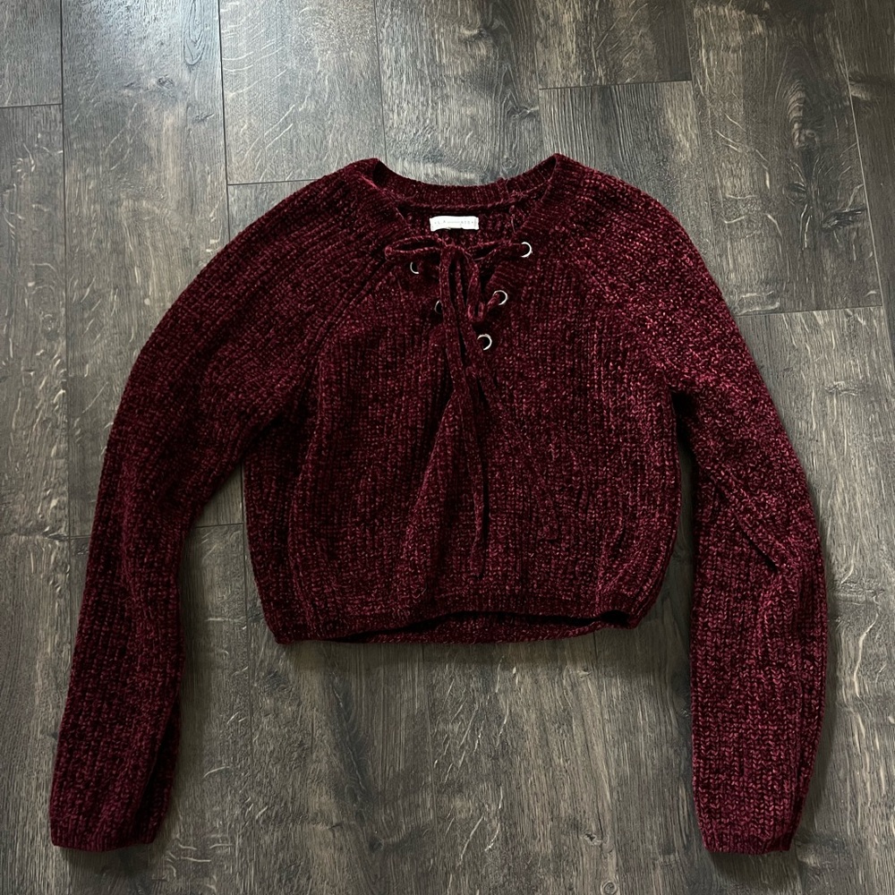 La Hearts Burgundy Knit Sweater